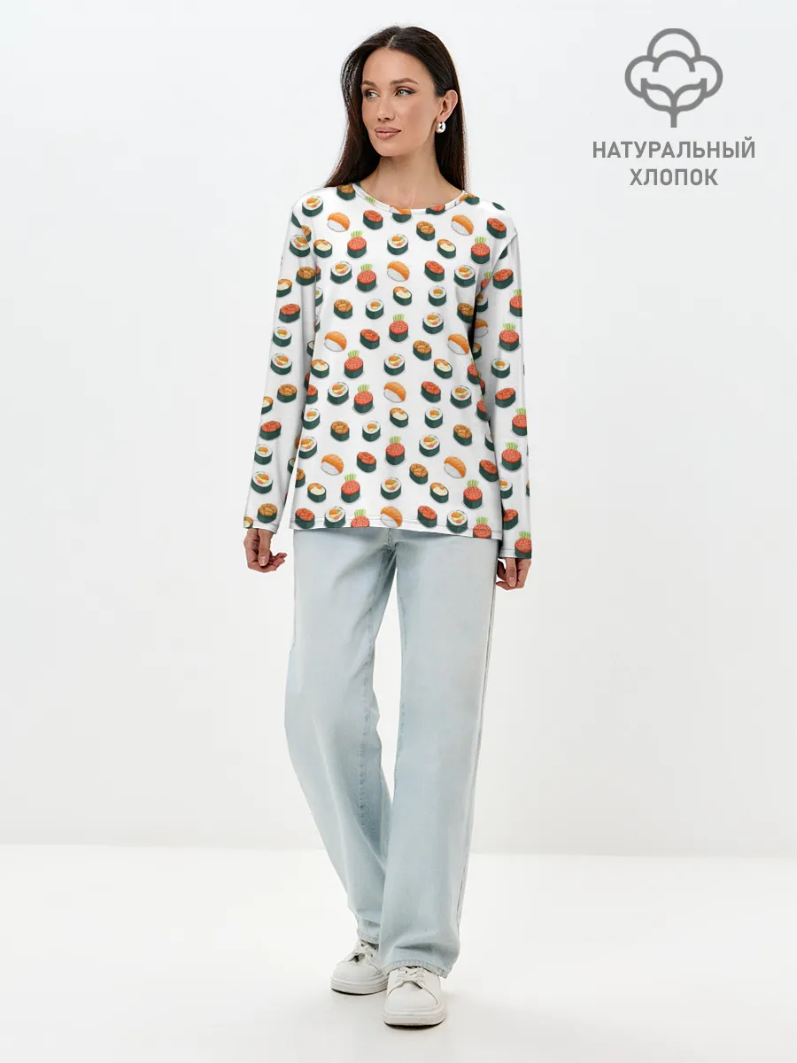 Лонгслив женский. Хлопок / Sushi