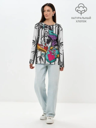 Лонгслив женский. Хлопок / HiFi Panda