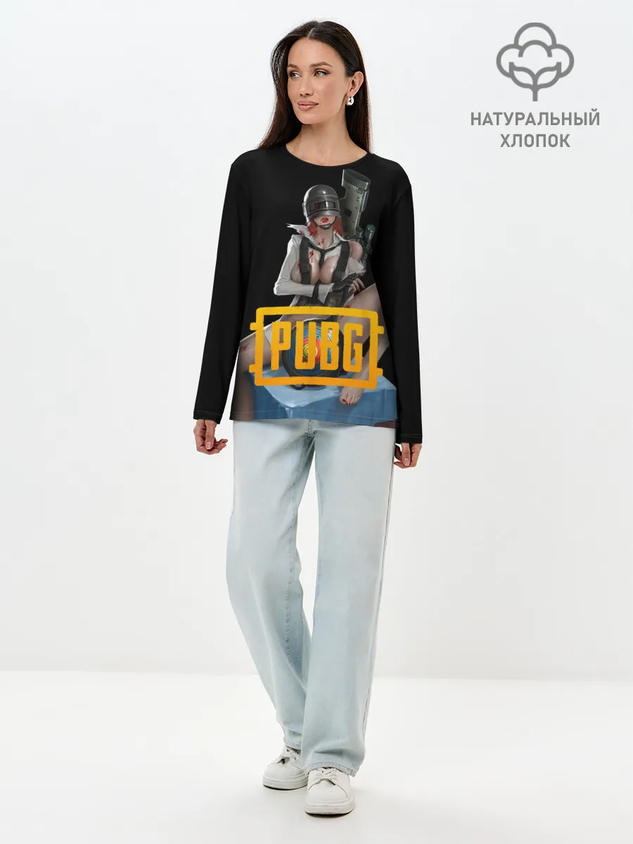 Лонгслив женский. Хлопок / PUBG | 18+