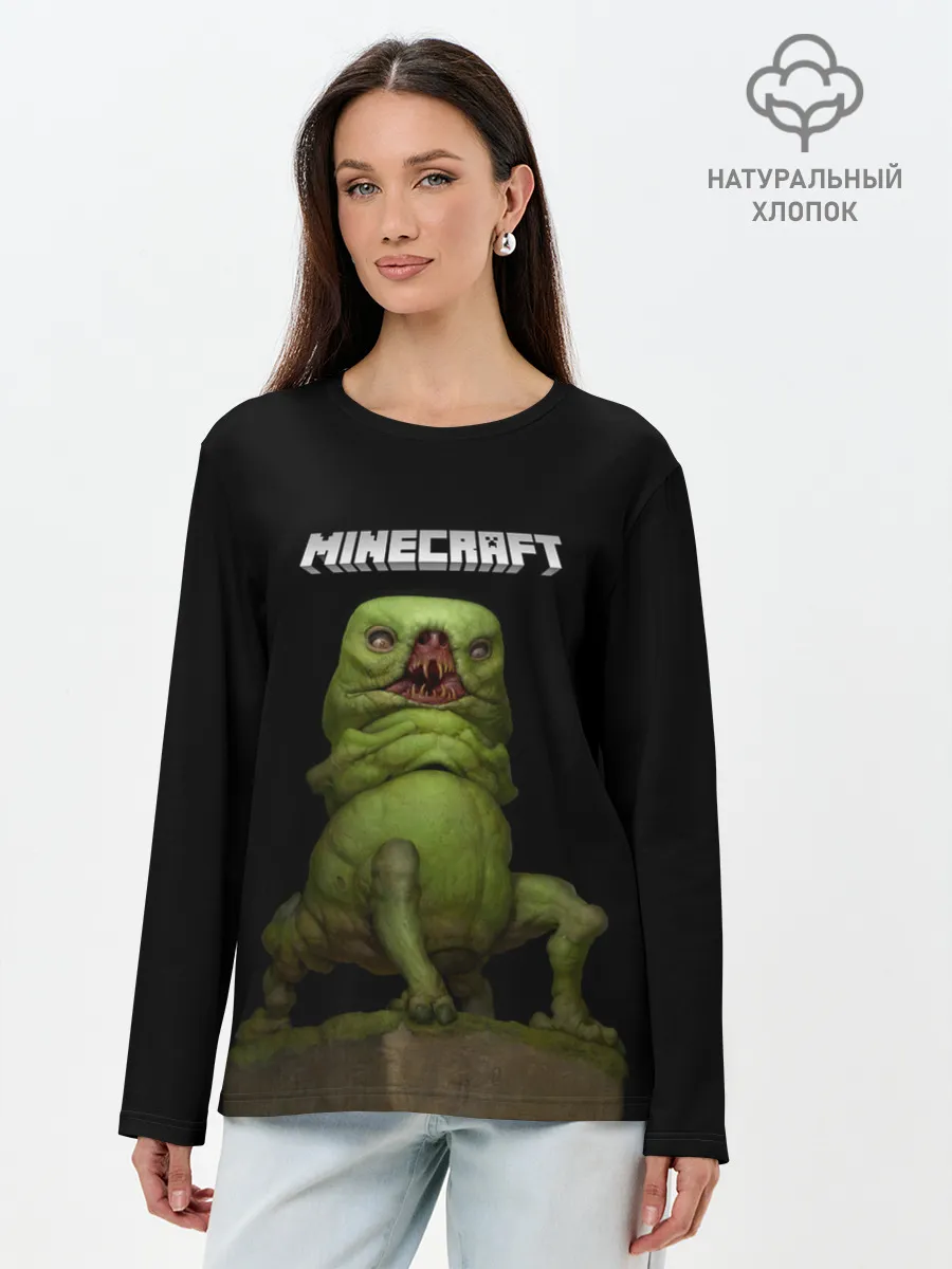 Лонгслив женский. Хлопок / МОБ | МАЙНКРАФТ