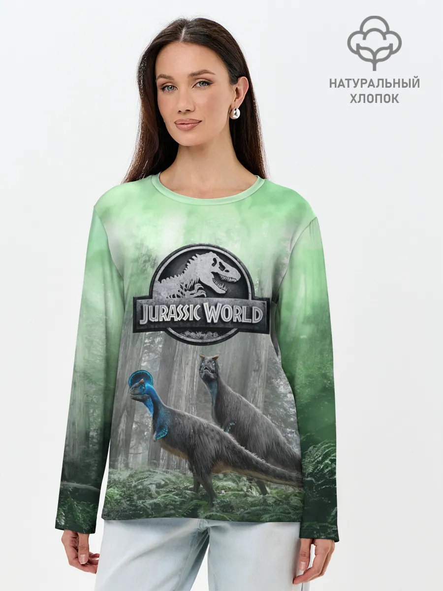 Лонгслив женский. Хлопок / Jurassic World | Мир Юрского периода