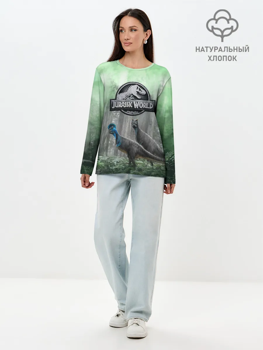Лонгслив женский. Хлопок / Jurassic World | Мир Юрского периода
