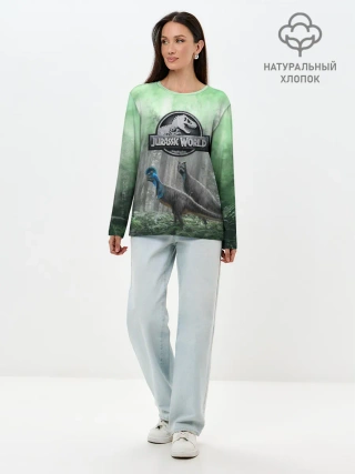 Лонгслив женский. Хлопок / Jurassic World | Мир Юрского периода