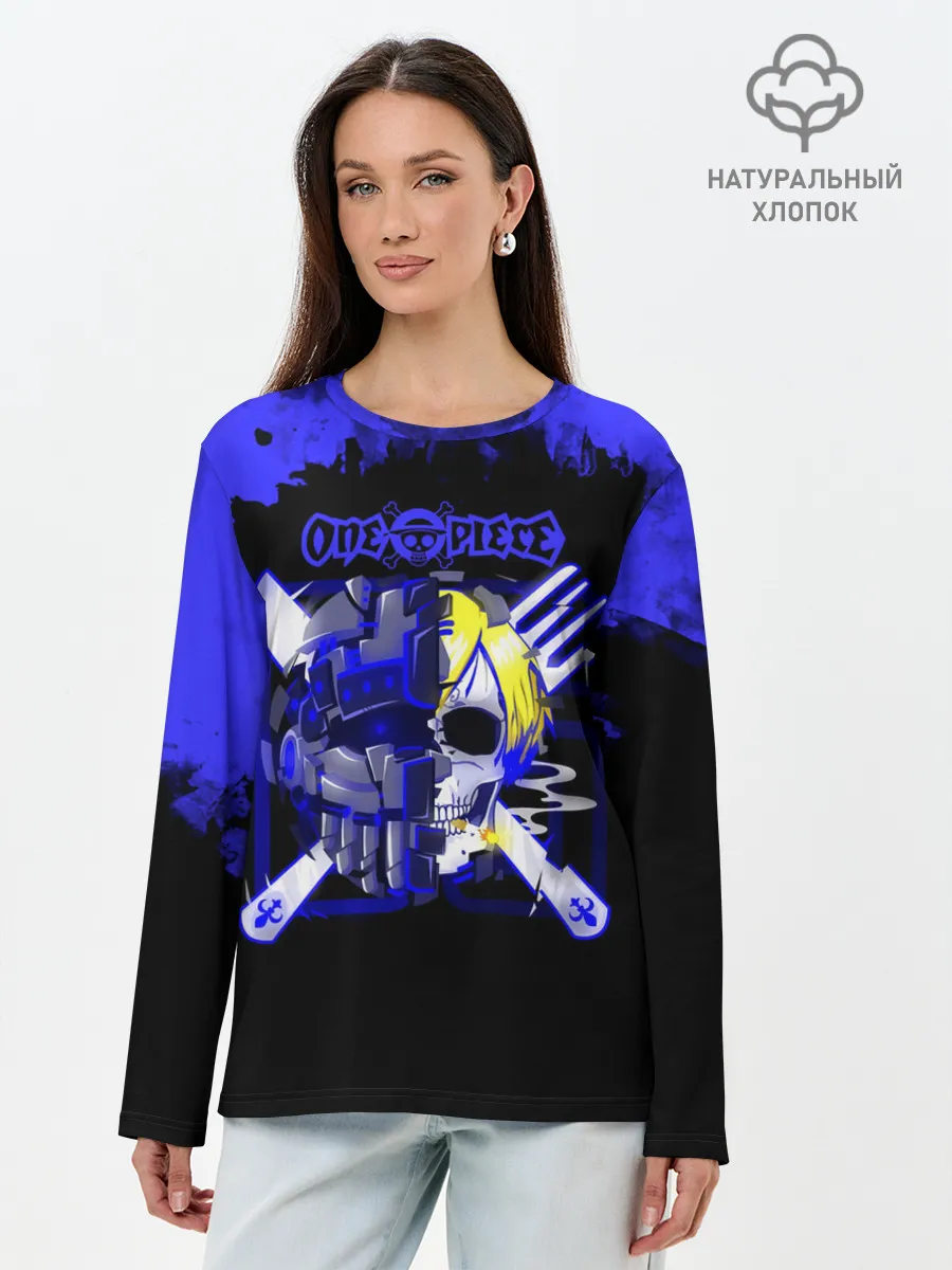 Лонгслив женский. Хлопок / Винсмок Санджи One Piece