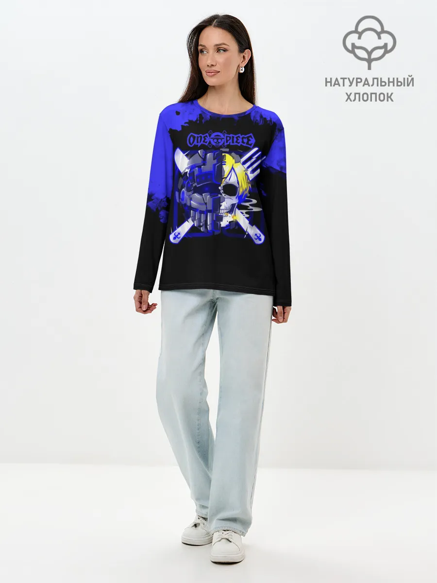 Лонгслив женский. Хлопок / Винсмок Санджи One Piece