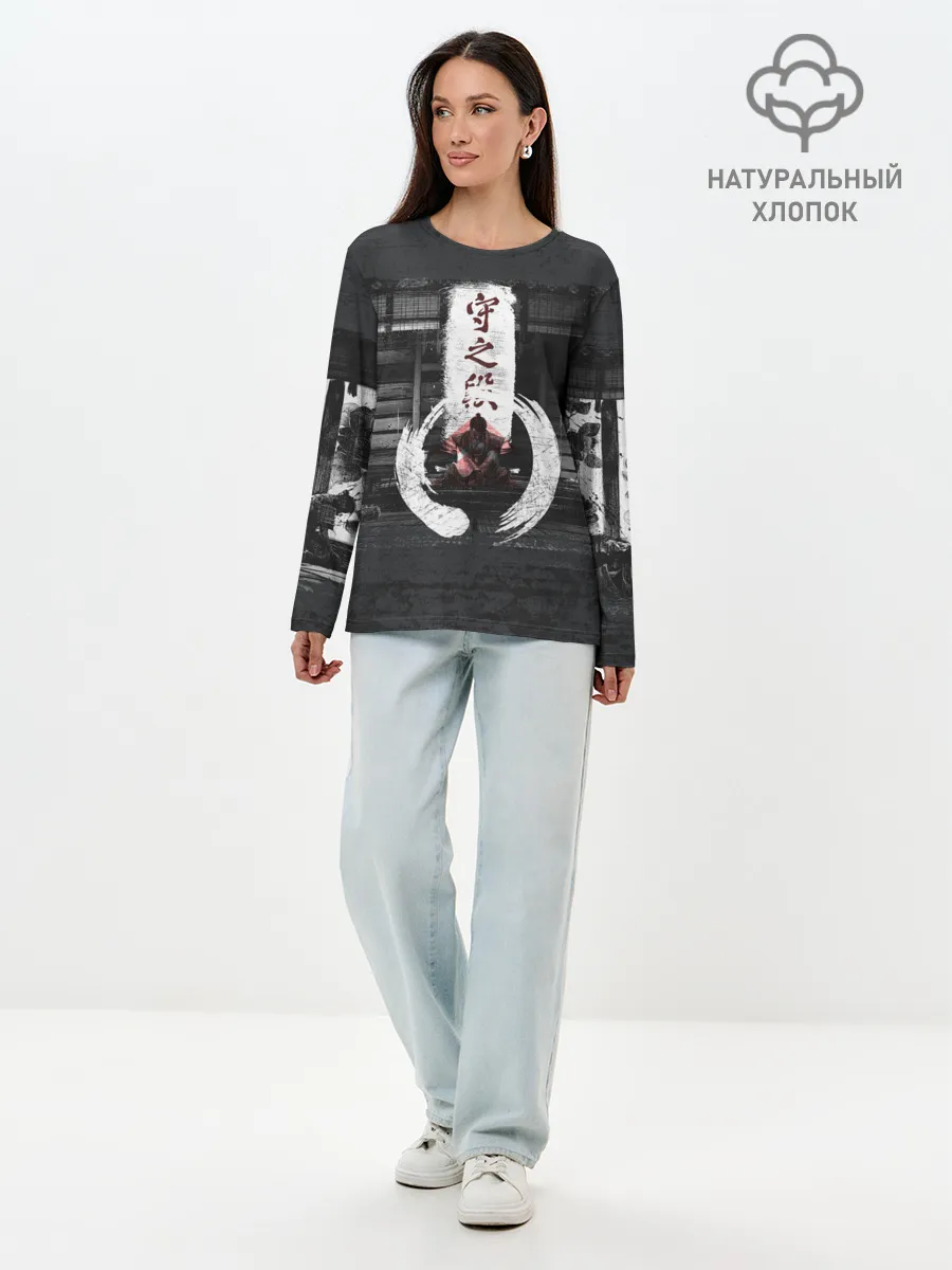 Лонгслив женский. Хлопок / Самурай | Призрак Цусимы