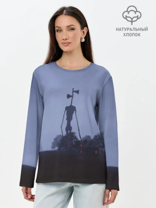 Лонгслив женский. Хлопок / СИРЕНОГОЛОВЫЙ У ДОМА