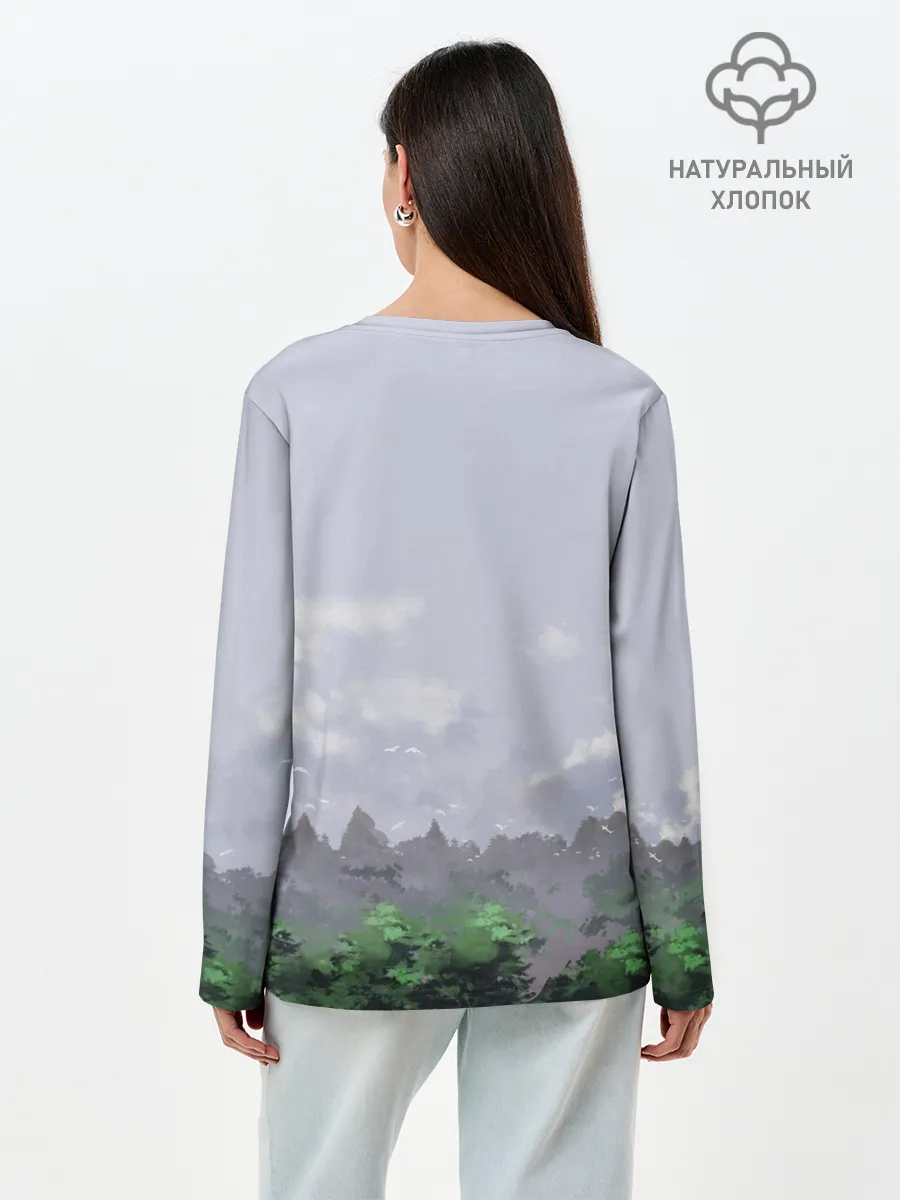 Лонгслив женский. Хлопок / СИРЕНОГОЛОВЫЙ / ЛЕС