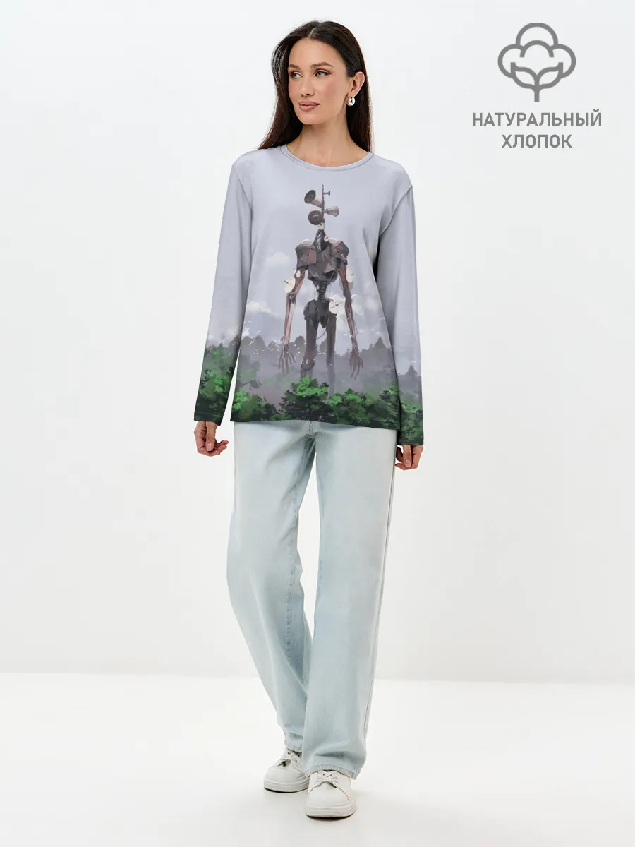 Лонгслив женский. Хлопок / СИРЕНОГОЛОВЫЙ / ЛЕС