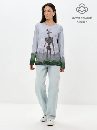 Лонгслив женский. Хлопок / СИРЕНОГОЛОВЫЙ / ЛЕС