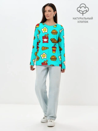 Лонгслив женский. Хлопок / Вкусняхи из Макдака!