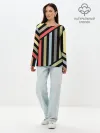 Лонгслив женский. Хлопок / Абстрактный полосатый узор