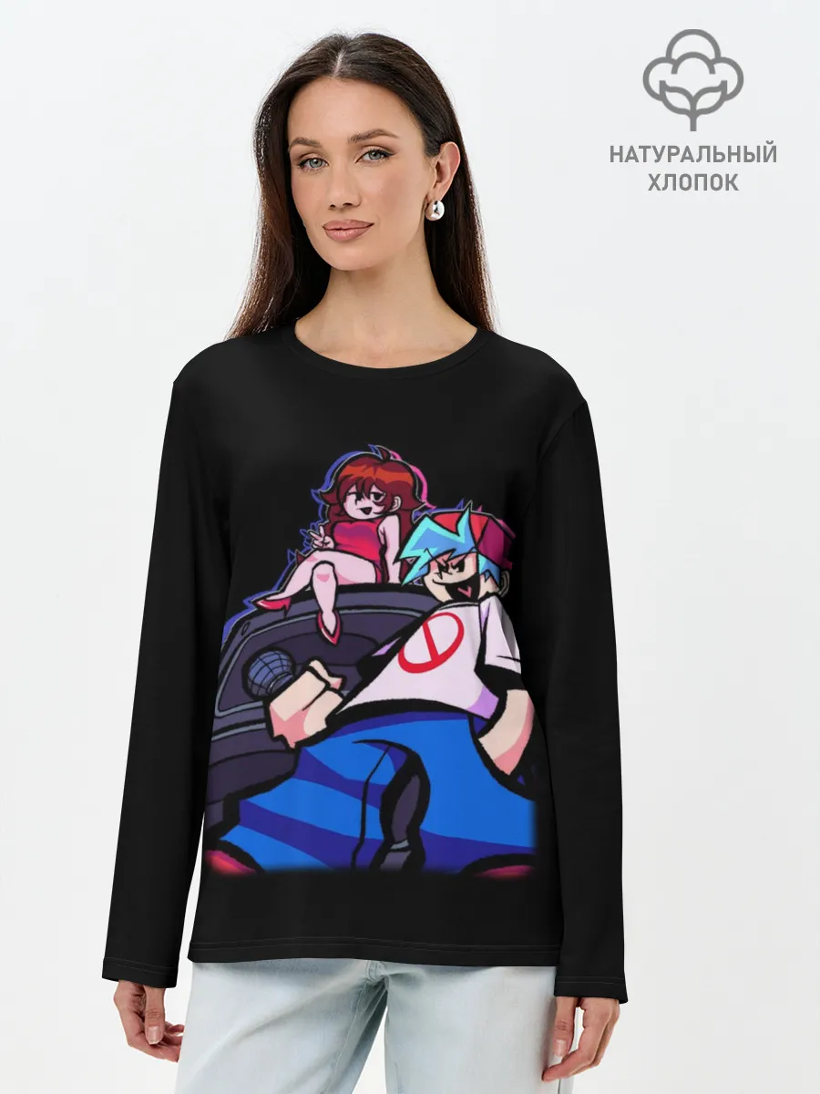 Лонгслив женский. Хлопок / Бойфренд и Герлфренд FNF