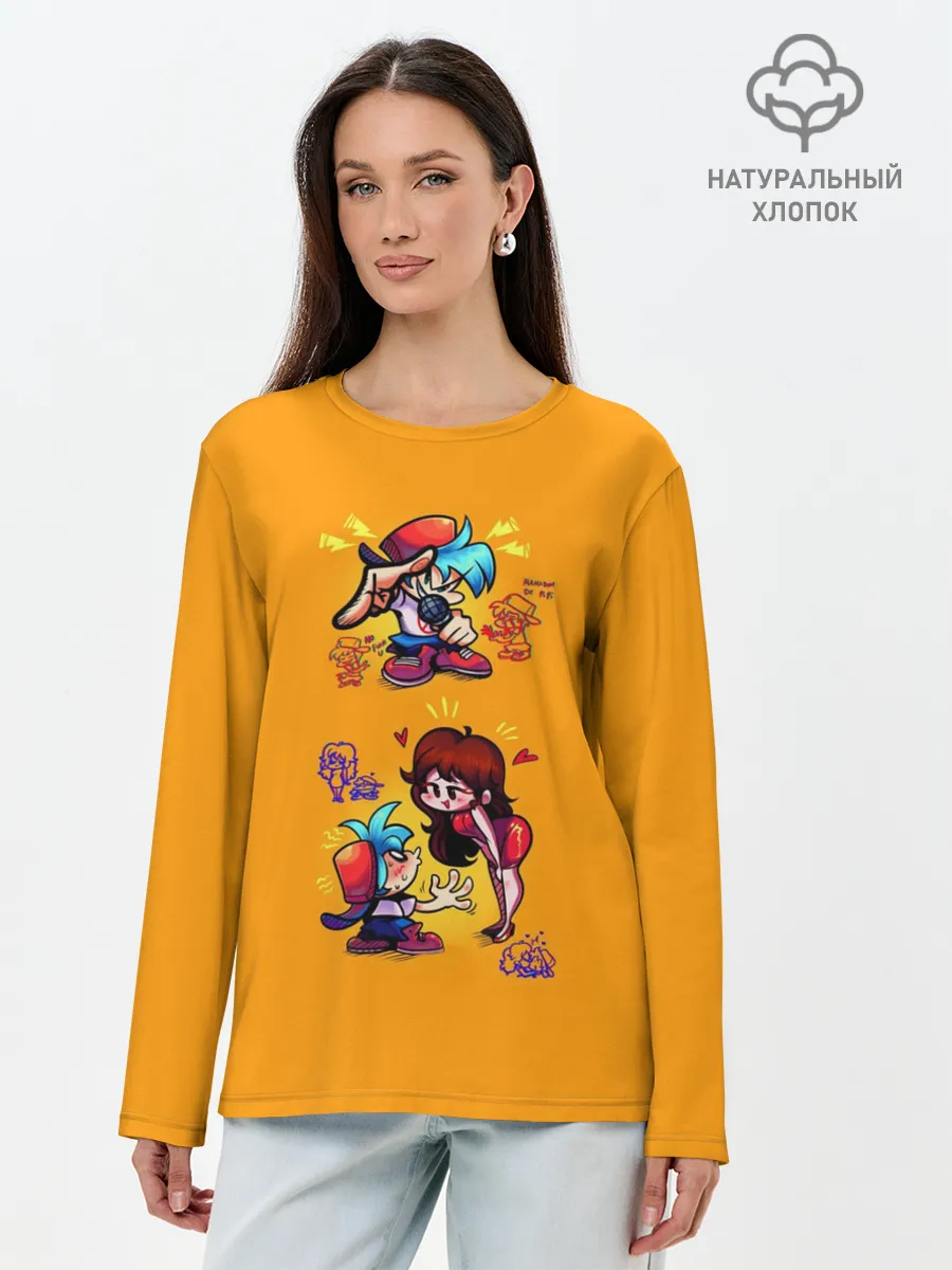 Лонгслив женский. Хлопок / Boyfriend and Girlfriend FNF