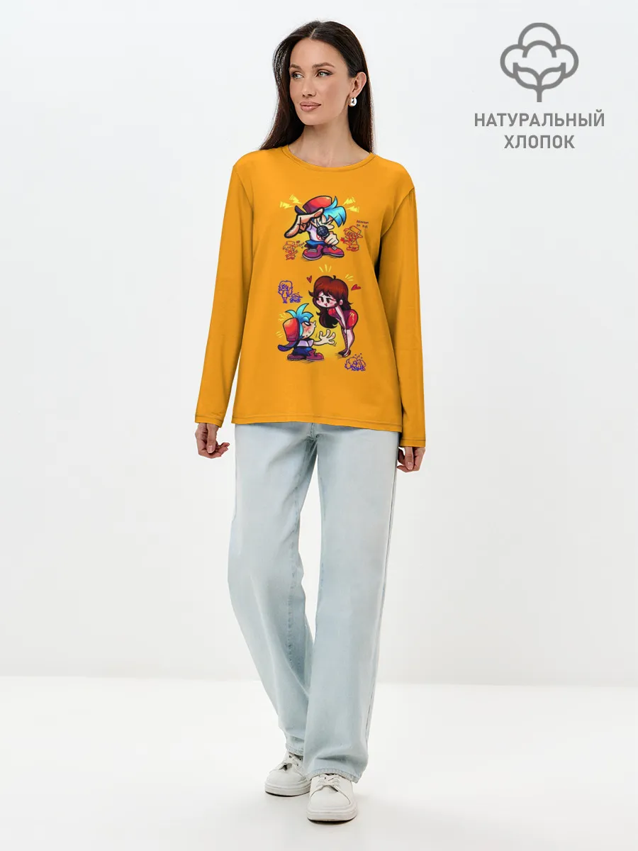 Лонгслив женский. Хлопок / Boyfriend and Girlfriend FNF