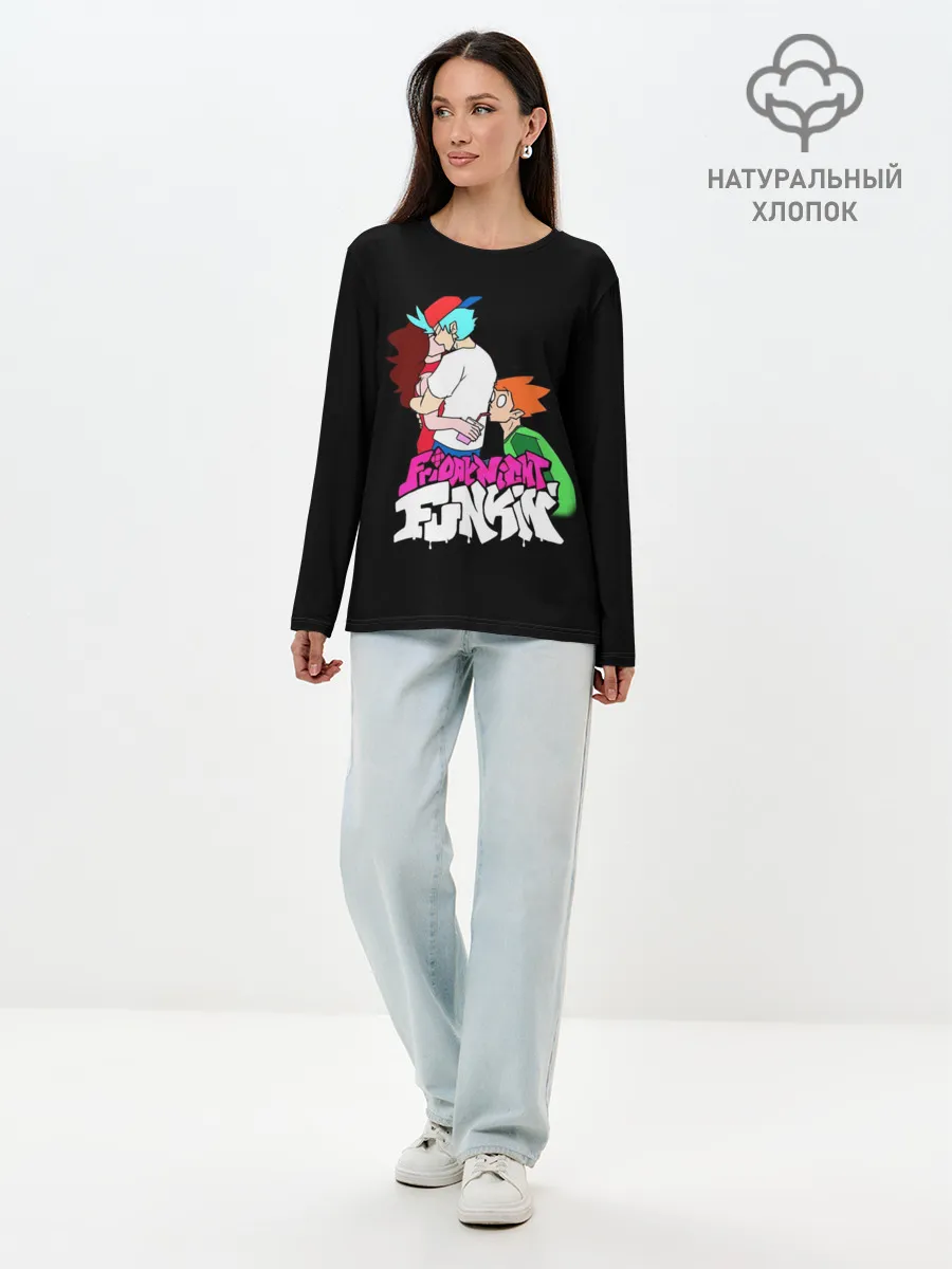 Лонгслив женский. Хлопок / Boyfriend, Girlfriend and Pico