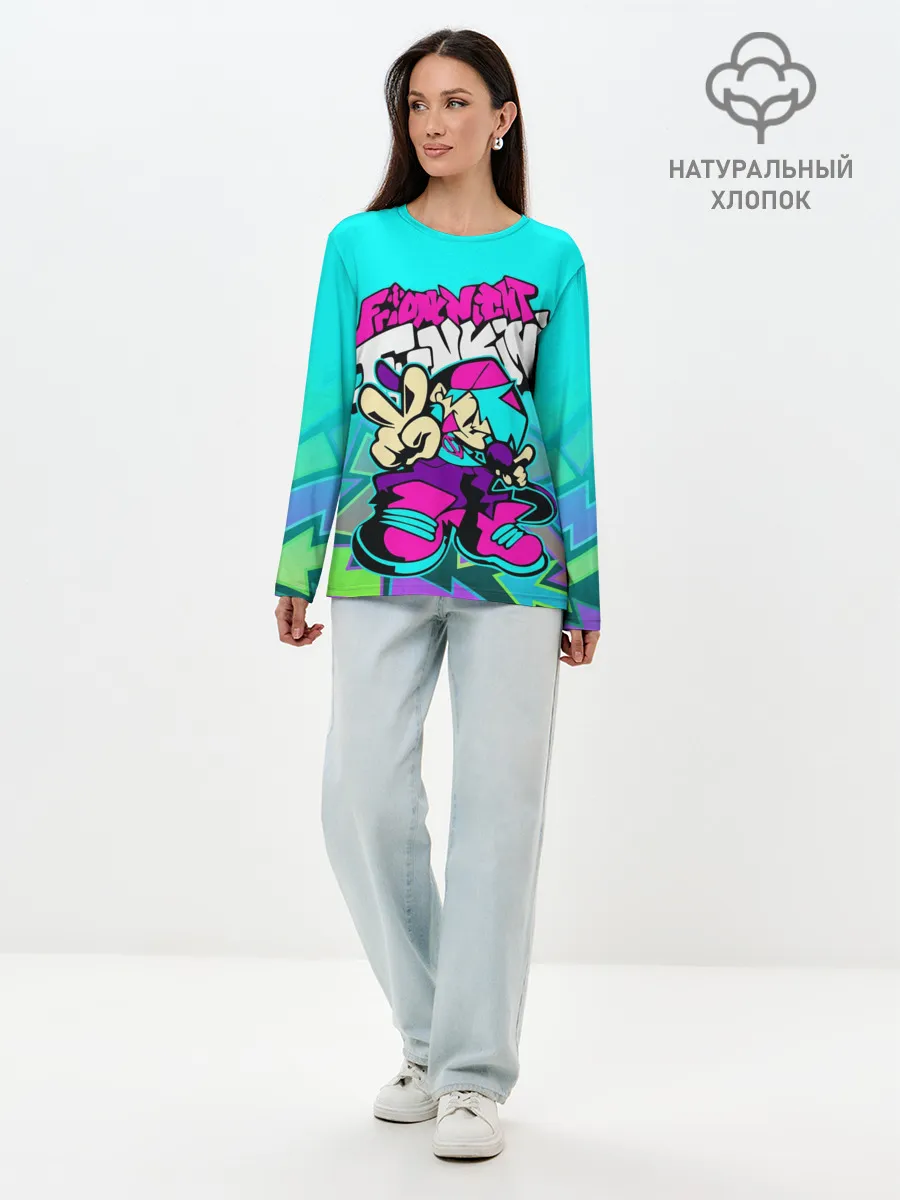 Лонгслив женский. Хлопок / FRIDAY NIGHT FUNKIN / АКВАНЕОН