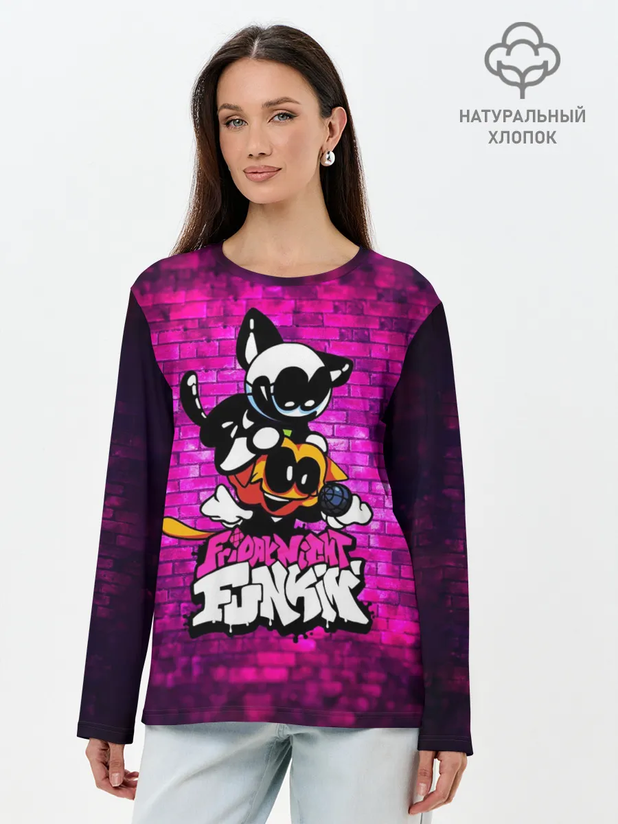 Лонгслив женский. Хлопок / Скид и Памп