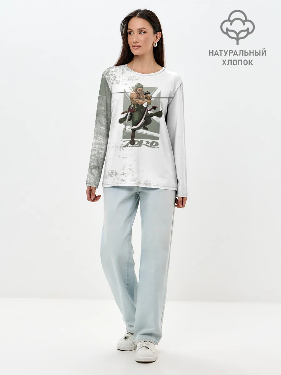 Лонгслив женский. Хлопок / Зоро One Piece. Большой куш