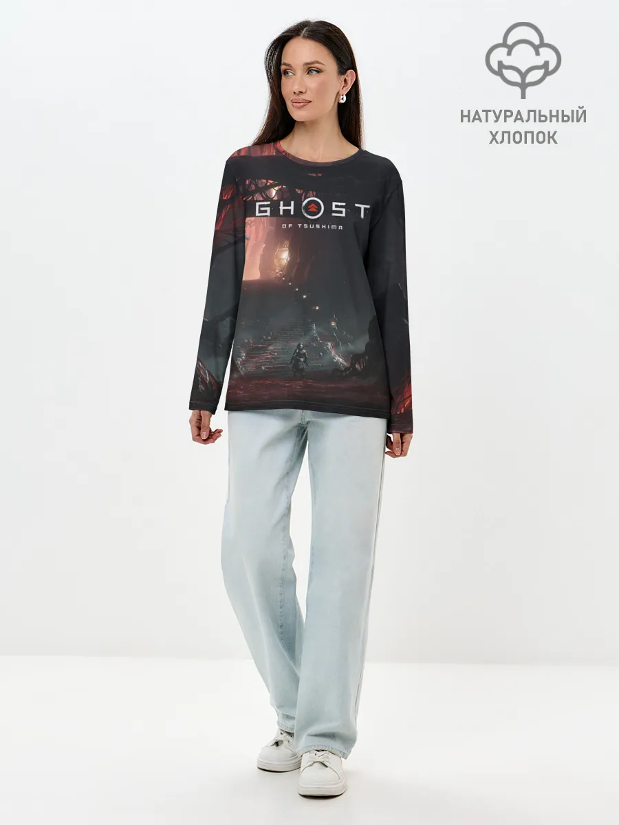 Лонгслив женский. Хлопок / Samurai | Ghost of Tsushima