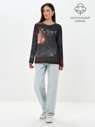 Лонгслив женский. Хлопок / Samurai | Ghost of Tsushima