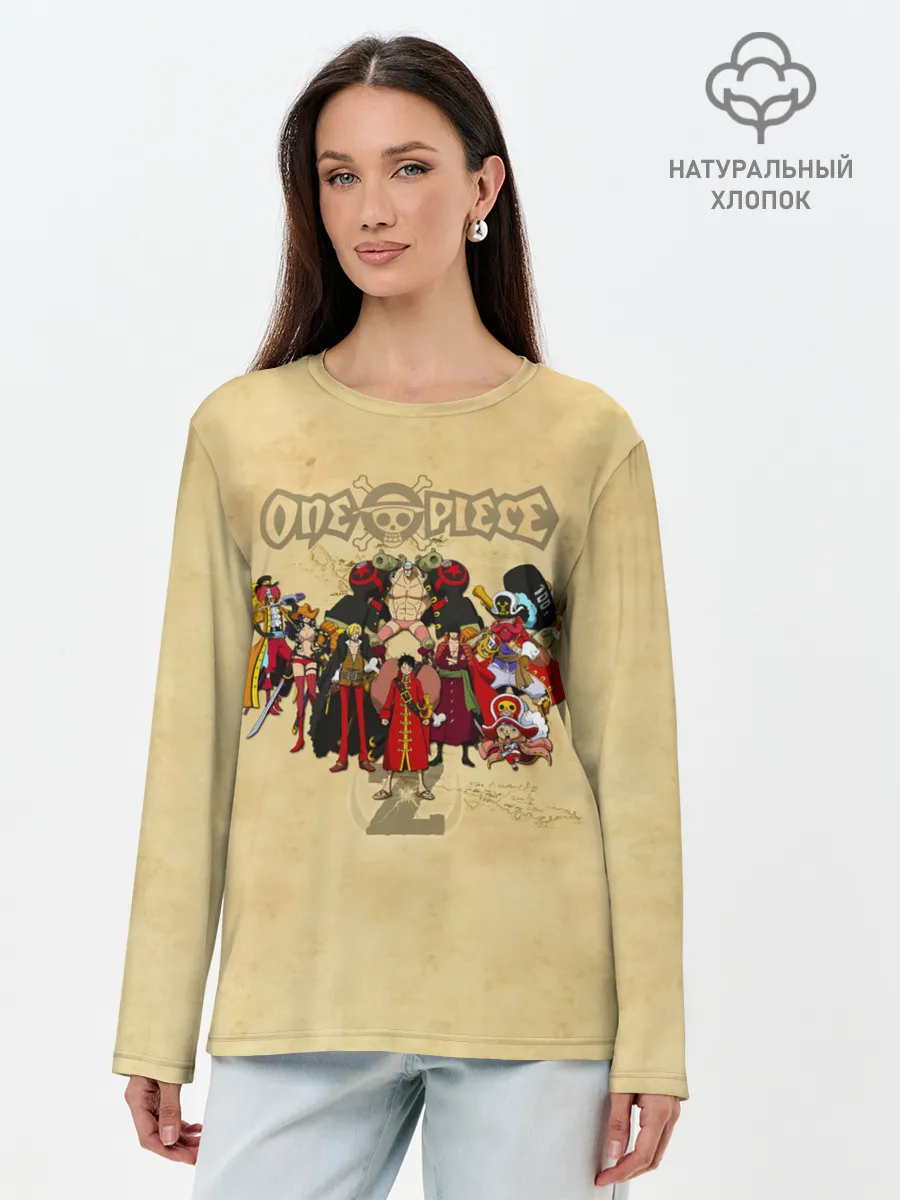 Лонгслив женский. Хлопок / One Piece. Большой куш