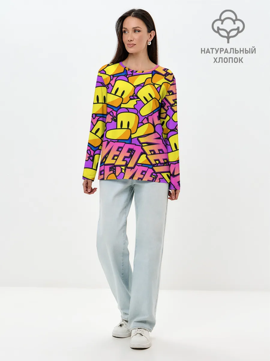 Лонгслив женский. Хлопок / ROBLOX / РОБЛОКС / YEET