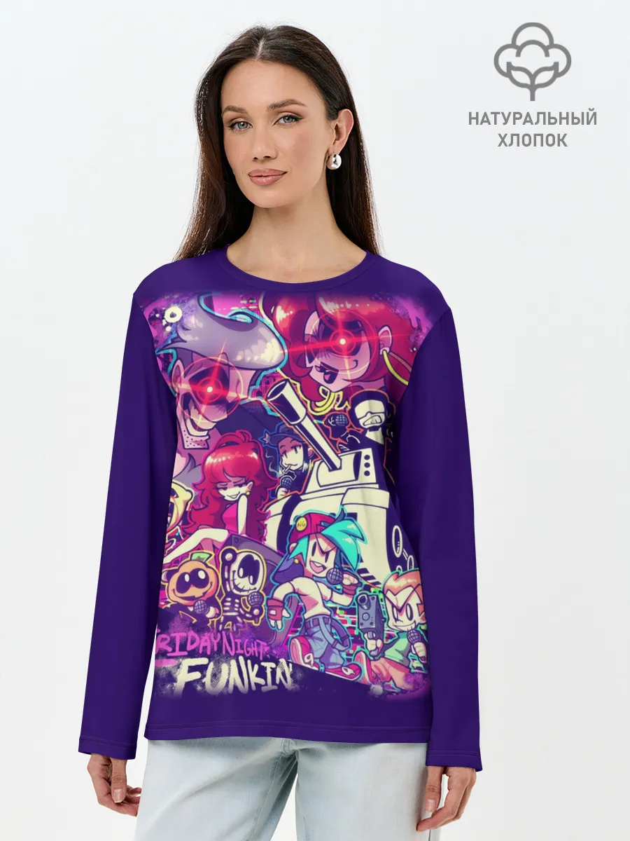 Лонгслив женский. Хлопок / ПЕРСОНАЖИ FNF