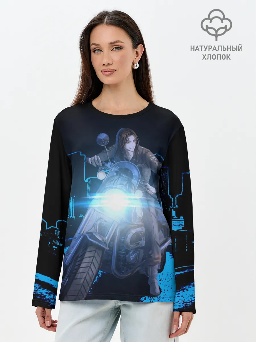 Лонгслив женский. Хлопок / Баджи На Байке