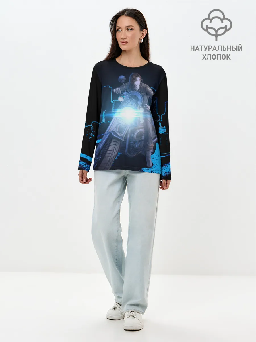 Лонгслив женский. Хлопок / Баджи На Байке