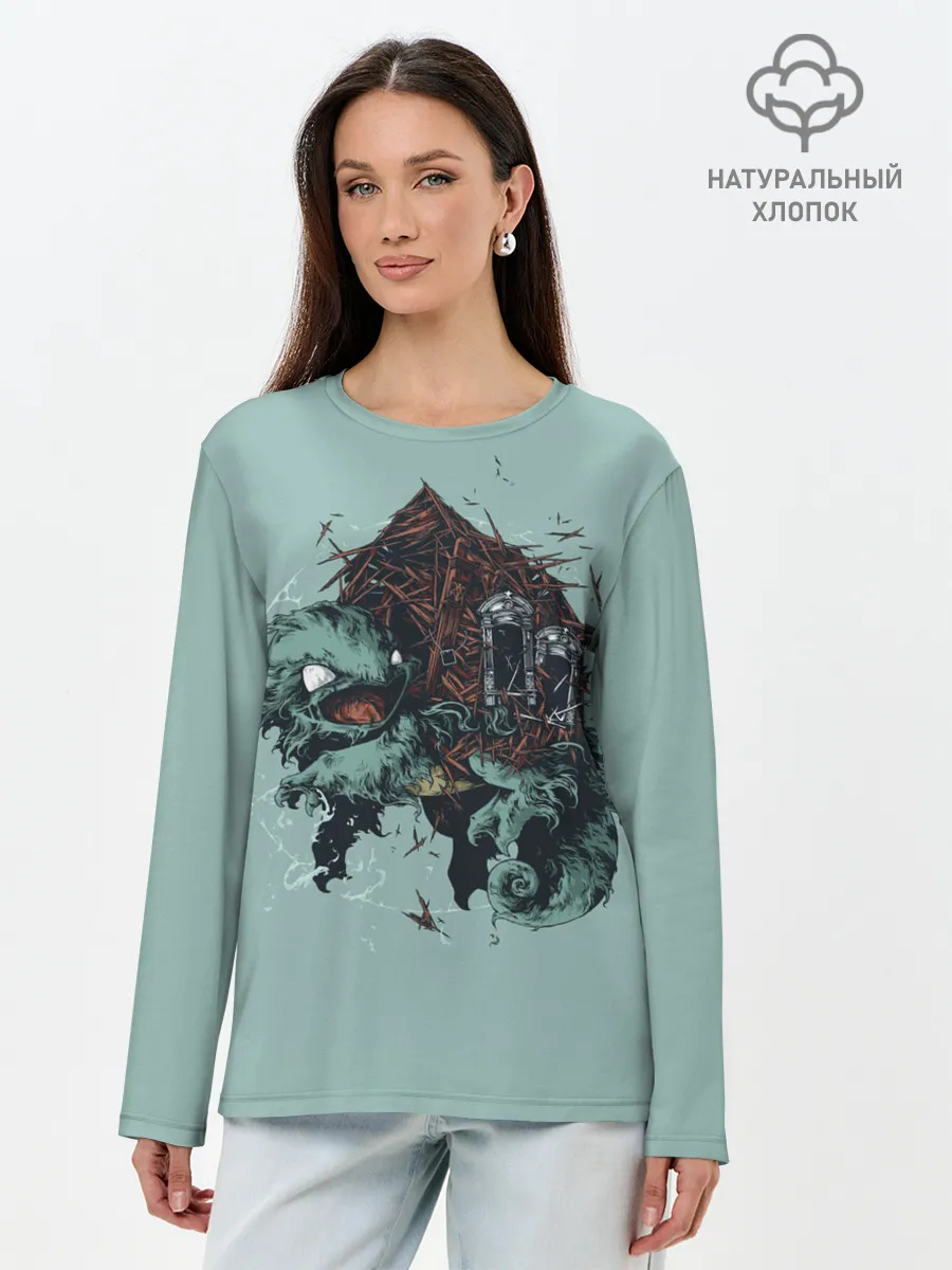 Лонгслив женский. Хлопок / Домик Сквиртла