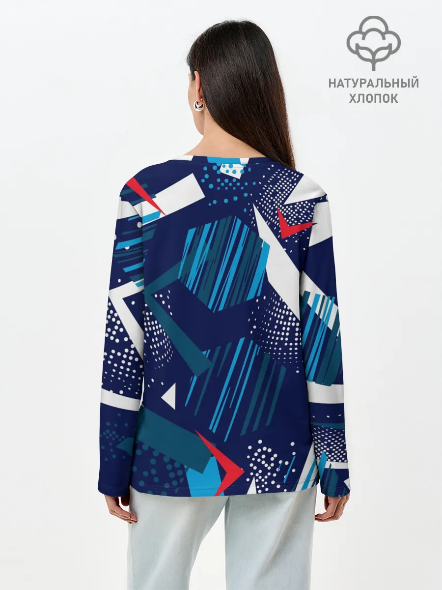 Лонгслив женский. Хлопок / Геометрия
