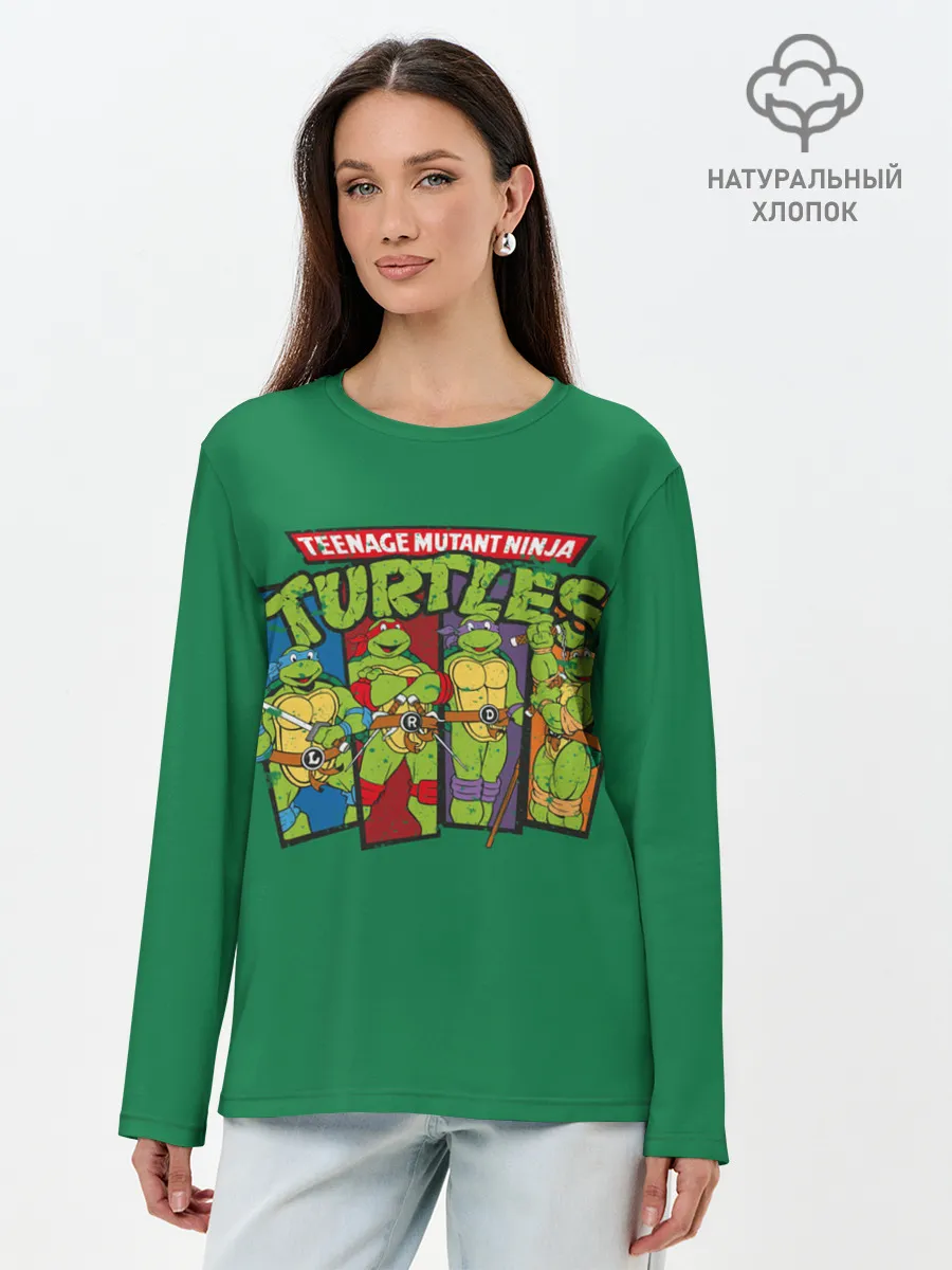 Лонгслив женский. Хлопок / Черепашья сила