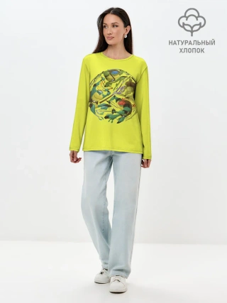 Лонгслив женский. Хлопок / Черепашья банда