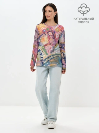 Лонгслив женский. Хлопок / MULT