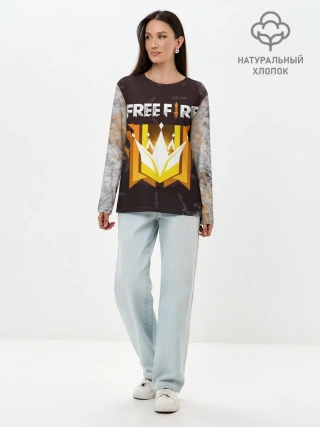 Лонгслив женский. Хлопок / Free Fire | Фри фаер