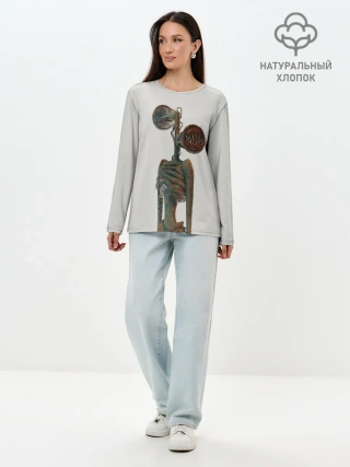 Лонгслив женский. Хлопок / СИРЕНОГОЛОВЫЙ | ХОРРОР