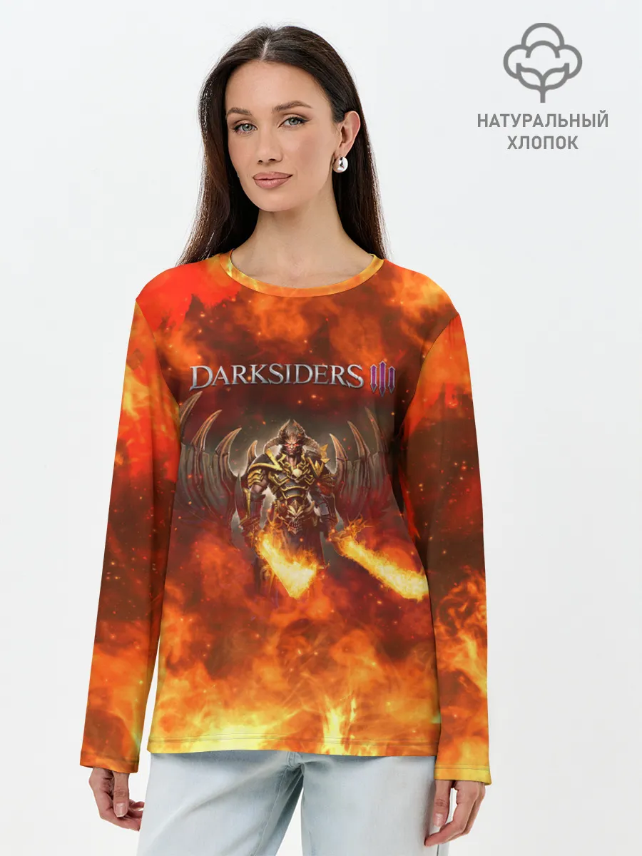 Лонгслив женский. Хлопок / Darksiders 3 | Гнев Войны 3