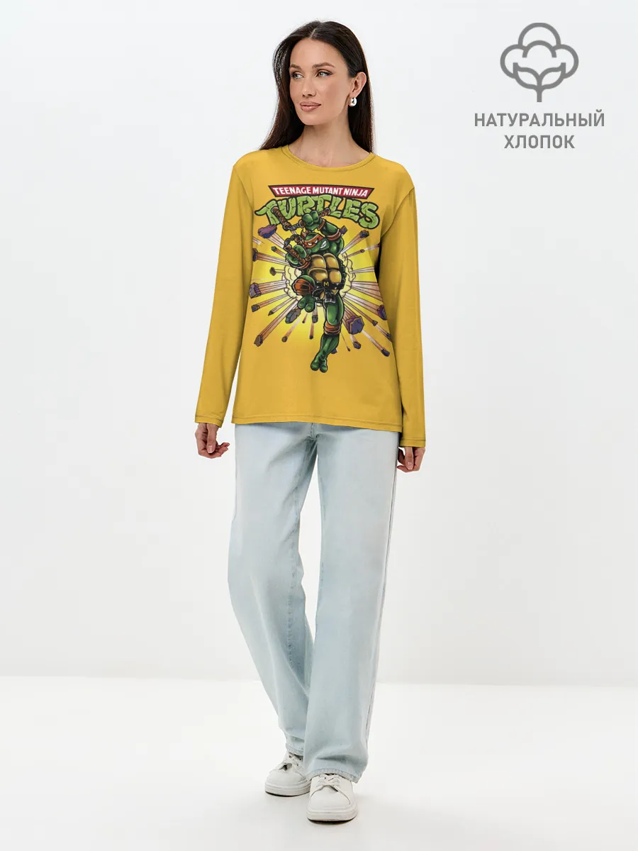 Лонгслив женский. Хлопок / Врыв Микеланджело