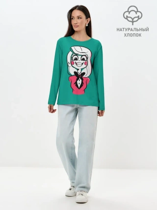 Лонгслив женский. Хлопок / Радостная Чарли