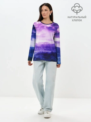 Лонгслив женский. Хлопок / ФИОЛЕТОВЫЙ РАЙ