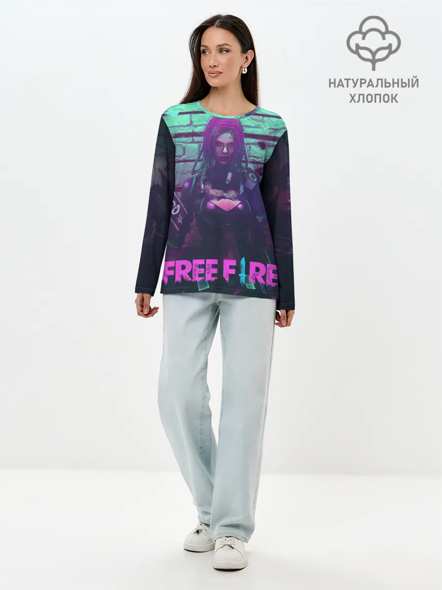 Лонгслив женский. Хлопок / FREE FIRE
