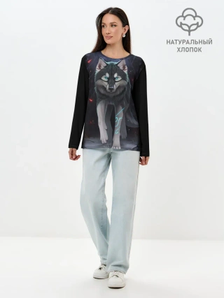 Лонгслив женский. Хлопок / КРАСИВЫЙ ВОЛК