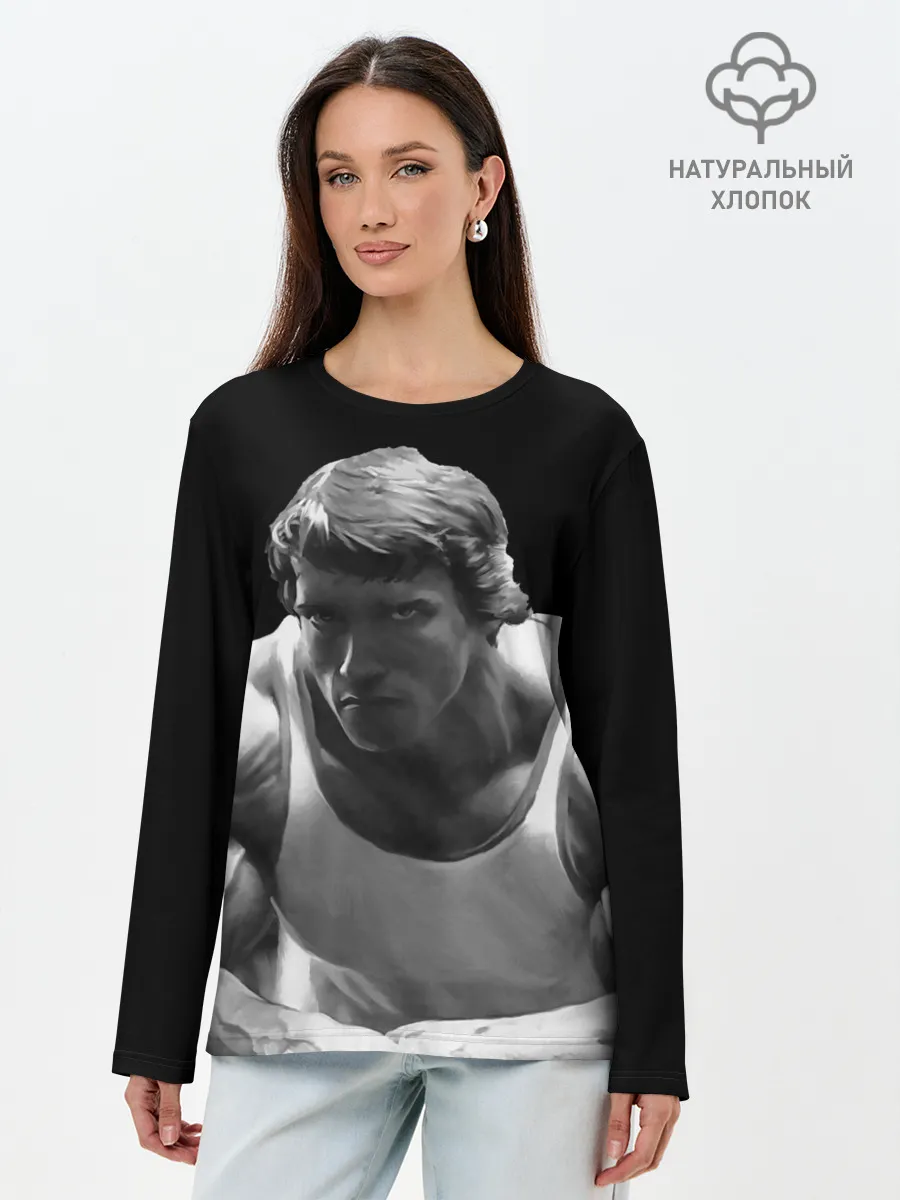 Лонгслив женский. Хлопок / Злой Арнольд