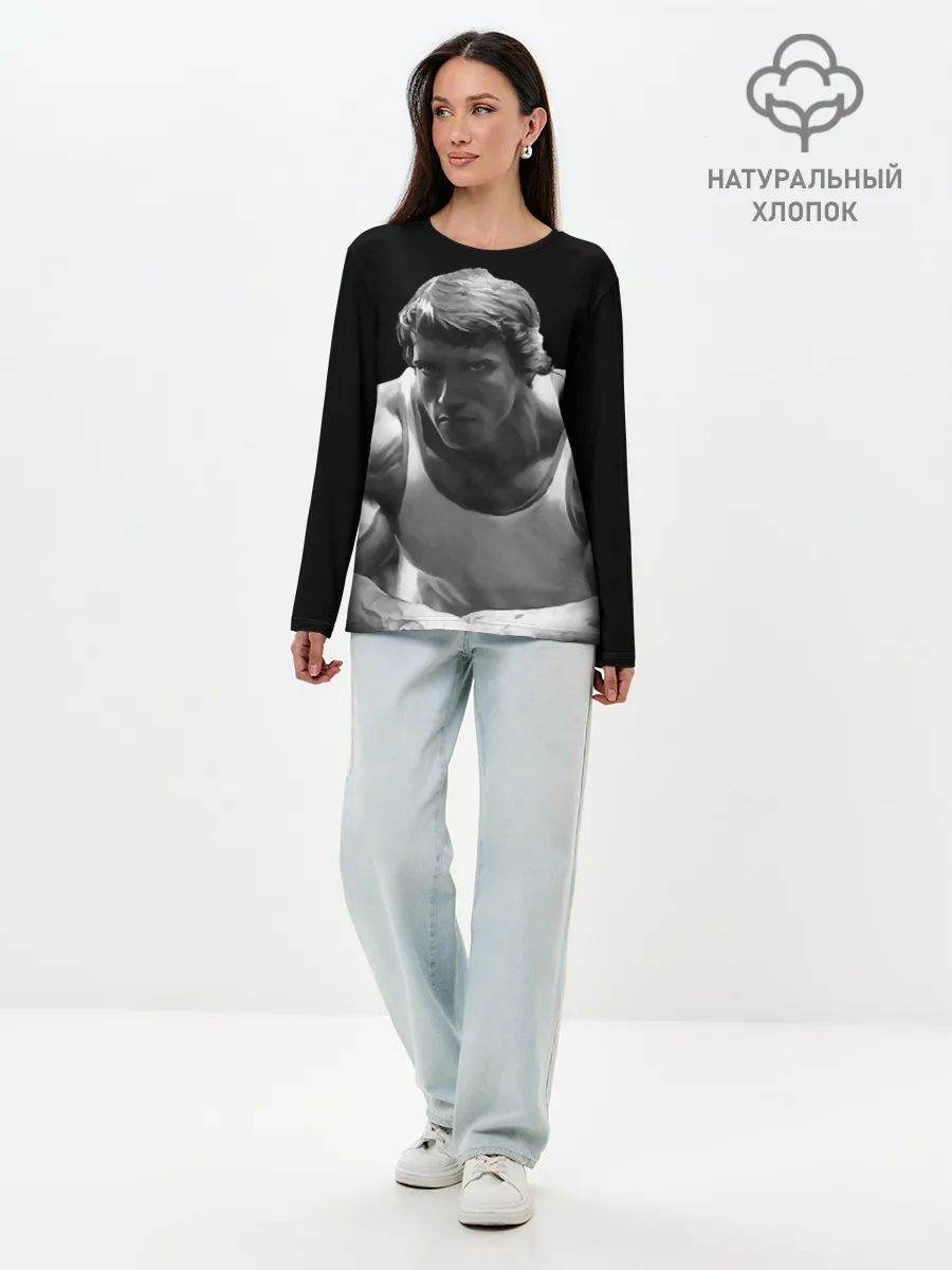 Лонгслив женский. Хлопок / Злой Арнольд