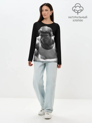 Лонгслив женский. Хлопок / Злой Арнольд