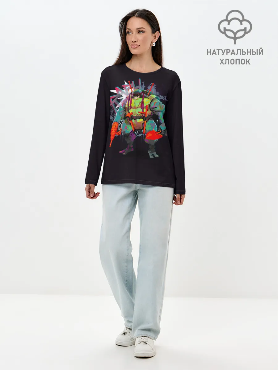Лонгслив женский. Хлопок / Злой Рафаэль
