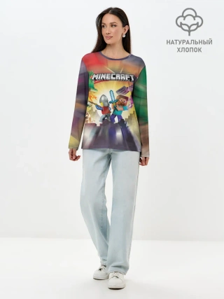 Лонгслив женский. Хлопок / MINECRAFT | МАЙНКРАФТ