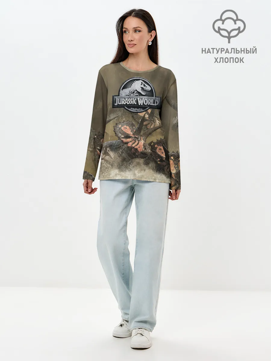 Лонгслив женский. Хлопок / Jurassic World | Мир Юрского Периода