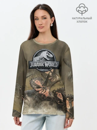 Лонгслив женский. Хлопок / Jurassic World | Мир Юрского Периода